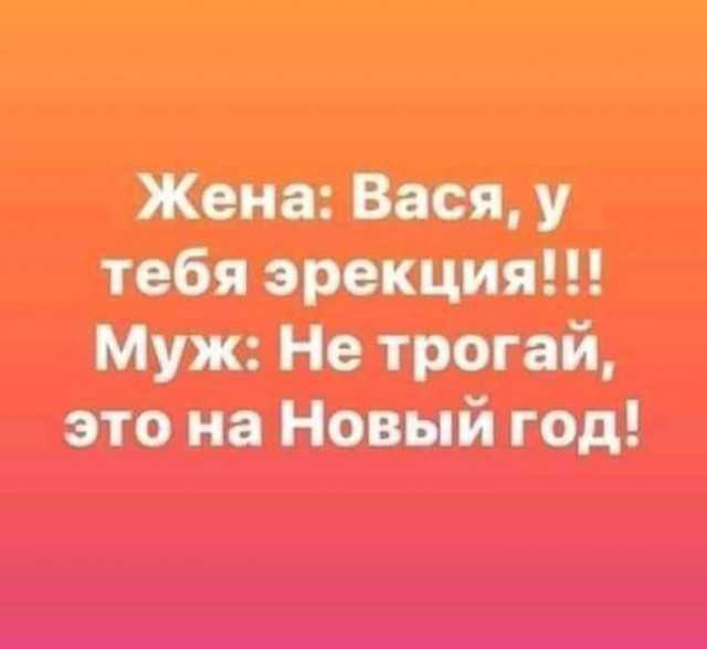 Жена Вася у тебя эрекция Муж Не трогай это на Новый год
