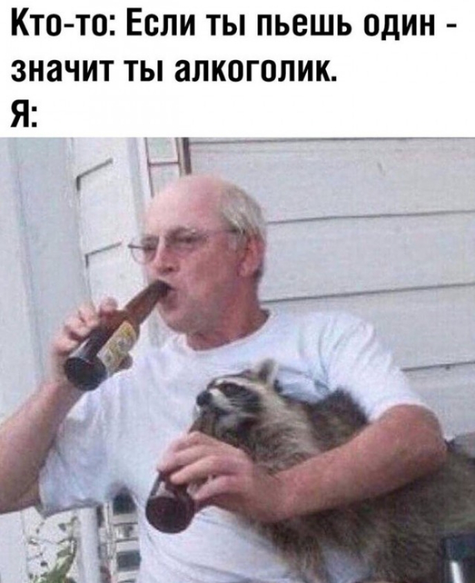 Кто то Если ты пьешь один значит ты алкоголик