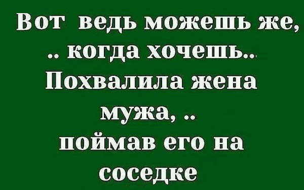 Вот ведь можешь же когда хочешь Похвалила жена мужа поймав его на соседке