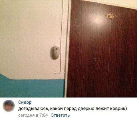сор догадываюсь какой перед дверью лежит коврик
