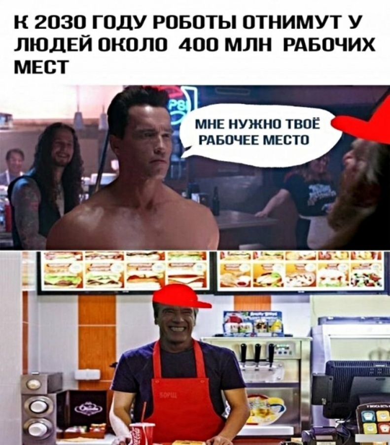 К 2030 ГОДУ РОБОТЫ ОТНИМУТ У ЛЮДЕЙ ОКОЛО 400 млн РАБОЧИХ МЕСТ МНЕ НУЖНО ТВОЁ РАБОЧЕЕ МЕСТО _