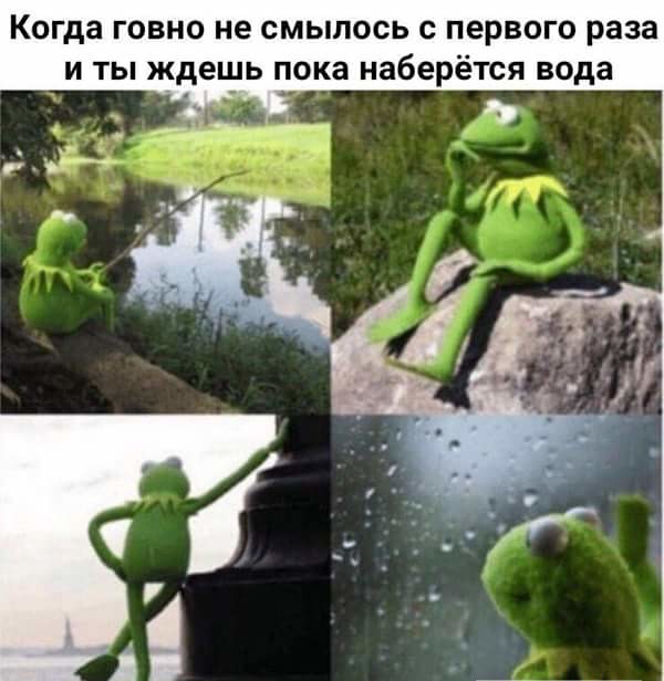 Когда говно не смылось с первого раза и ты ждешь пока наберётся вода