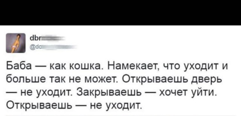 арг_ Баба как кошка Намекает что уходит и больше так не может Открываешь дверь не уходит Закрываешь хочет уйти Открываешь не уходит