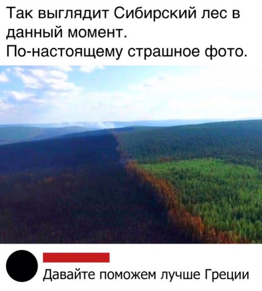 Так выглядит Сибирский лес в данный момент По настоящему страшное фото _ Давайте поможем лучше Греции