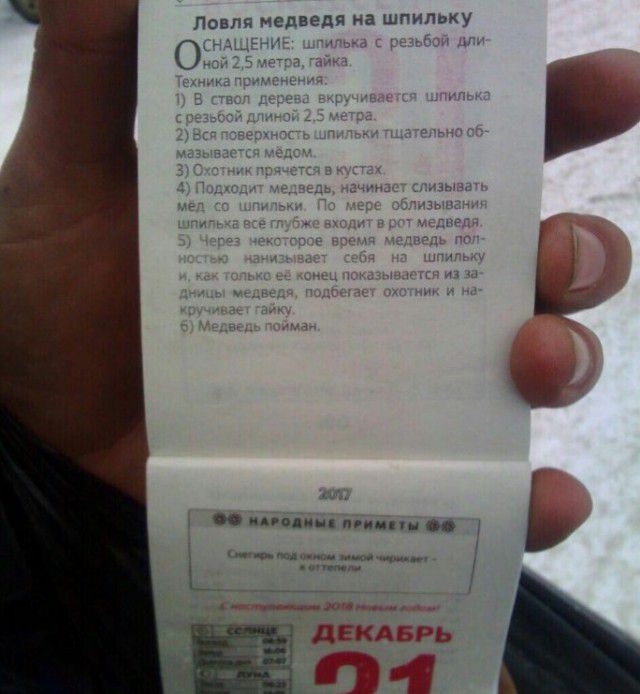 Ловля медведя на шпипьку Ь Ь ШШ