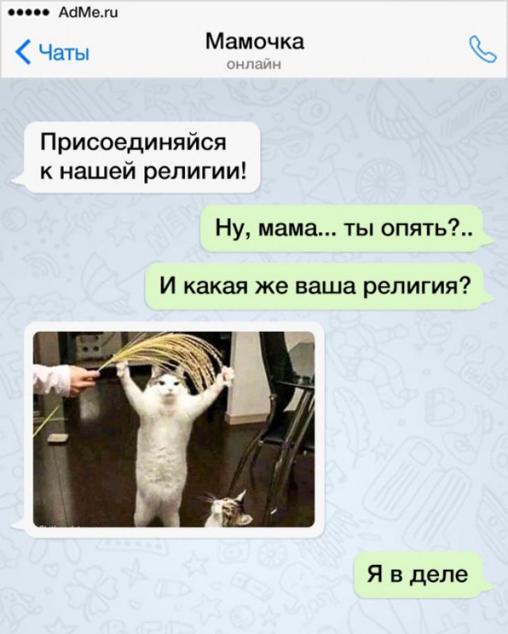 АбМеЛл Чаты Мамочка ыим Присоединяйся к нашей религии Ну мама ты опять И какая же ваша религия Я в деле