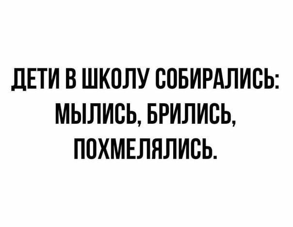 ДЕТИ В ШКОЛУ СПБИРАЛИВЬ МЫЛИСЬ БРИЛИВЬ ПОХМЕЛЯЛИСЬ