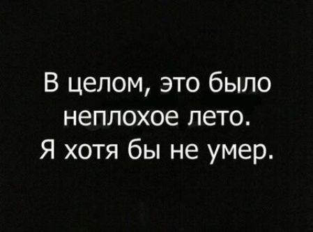 В целом это было неплохое лето Я хотя бы не умер