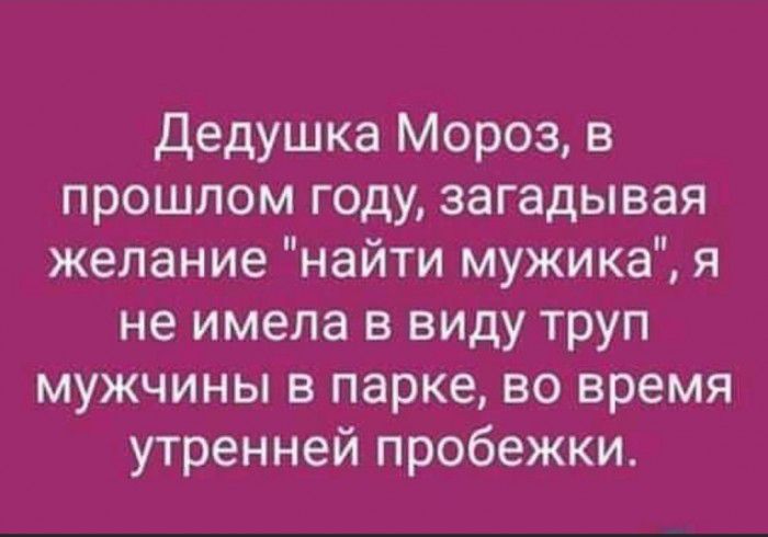 дедушка Мороз в прошлом году загадывая желание найти мужика я не имела в виду труп мужчины в парке во время утренней пробежки
