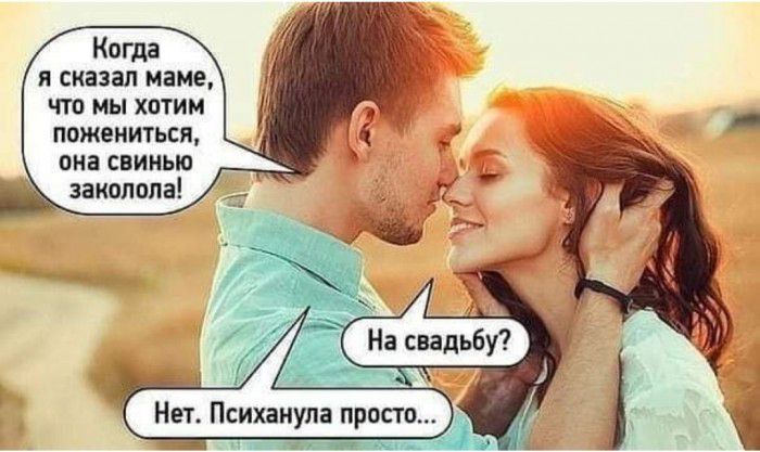 Когда я сказал маме что мы хотим пожениться она свинью закипела
