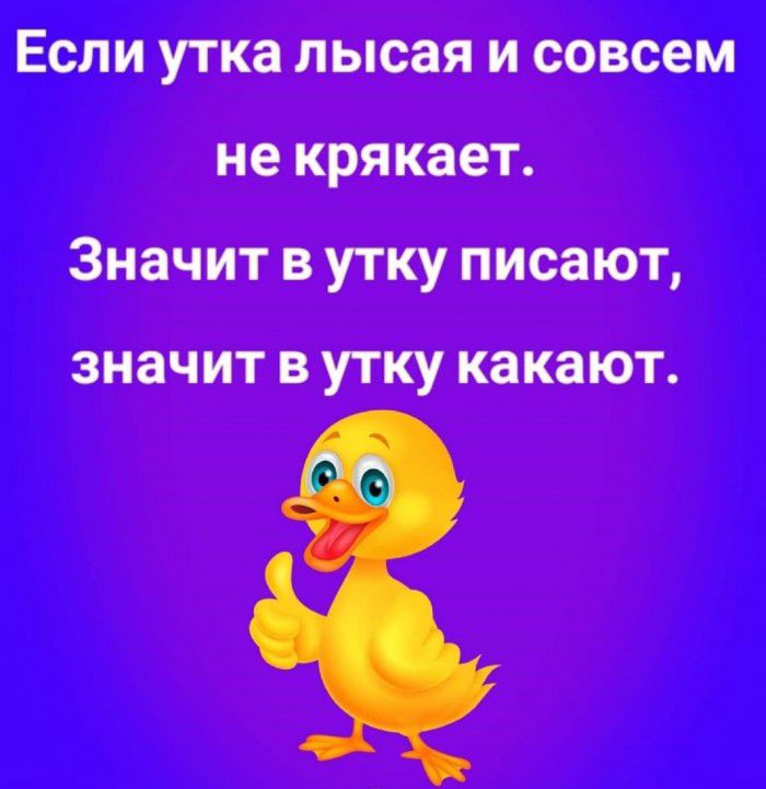Если утка лысая и совсем не крякает Значит в утку писают значит в утку какают