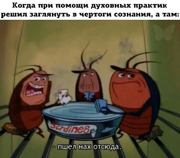 Когда при помощи духовных практик решил заглянуть в чертоги сознания а там ПШЕЛ нах ОТСЮДд