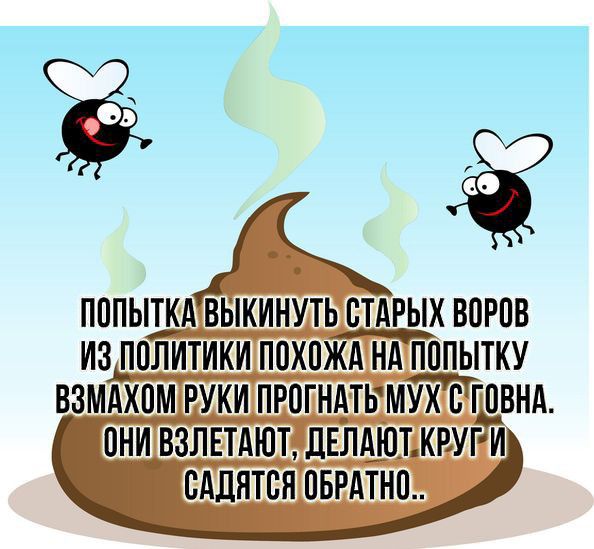 ПОПЫТКАРЫХ ВОРОВ ИЗ ПОЛИТИКИ ПОХОЖА НА ПОПЫТКУ ВЗМАХОМ РУКИ ПРОГНАТЬМУХ В ГОВНА ОНИ ВЗЛЕТАЮТ ДЕЛАЮТ КРУГИ ОАДНТОН ОБРАТНО