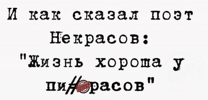 И как сказал поэт некрасов Жизнь хороша у пиіётасов
