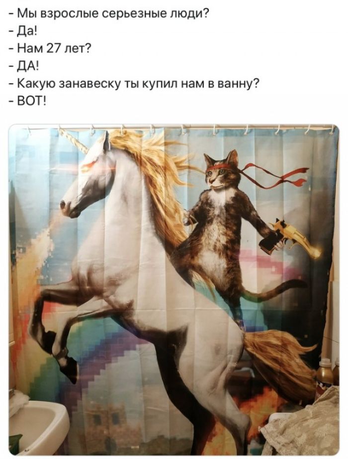 Мы взрослые серьезные люди Да Нам 27 лет ДА Какую занавеску ты купил нам в ванну ВОТ
