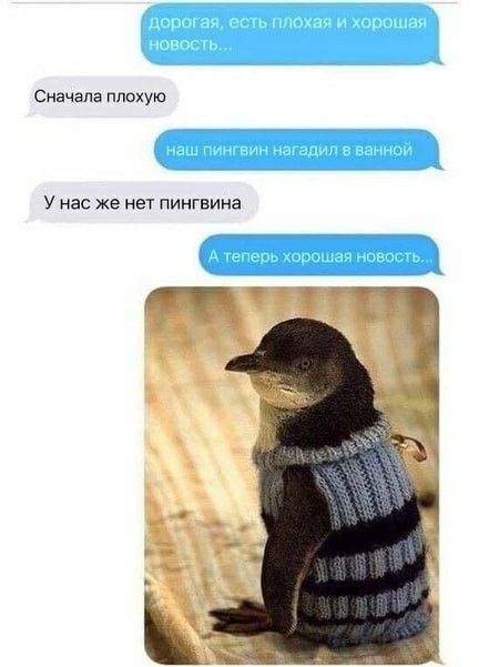 Сначала плохую У нас же нет пингвина