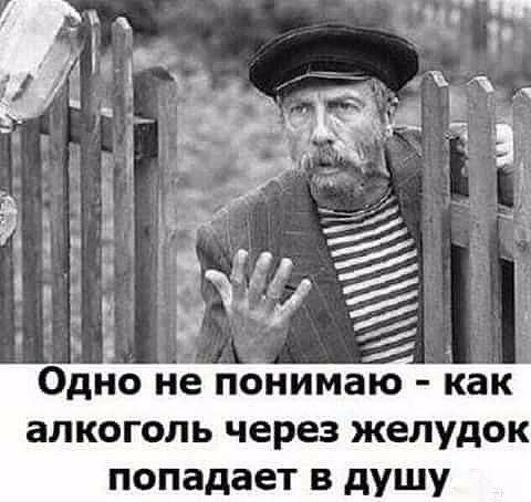 _ Одно не понимаю как алкоголь через желудок попадает в душу