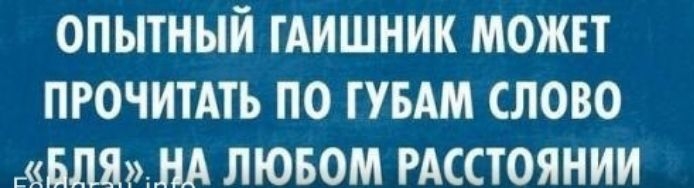 ОПЫТНЫЙ ГАИШНИК МОЖЕТ ПРОЧИТАТЬ ПО ГУБАМ СЛОВО БЛЯЖНА ЛЮБОМ РАССТОЯНИИ