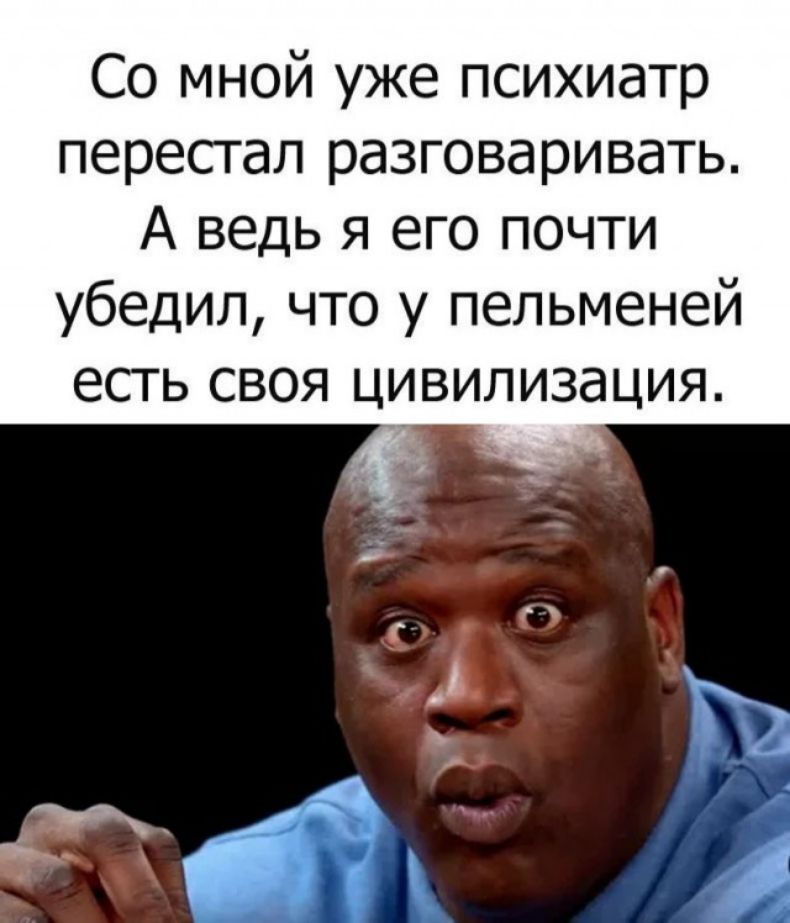 Со мной уже психиатр перестал разговаривать А ведь я его почти убедил что у пельменей есть своя цивилизация