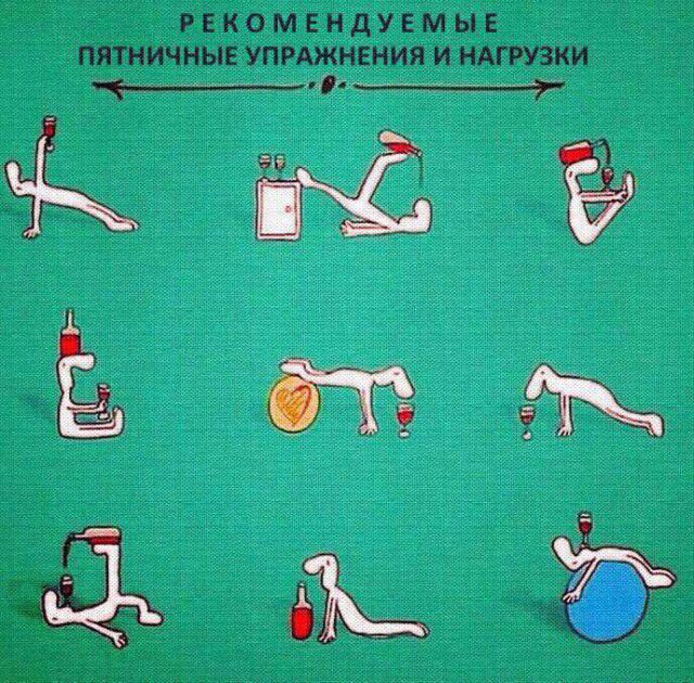РЕКОМЕНДУЕМЫЕ ПЯТНИЧНЫЕ УПРАЖНЕНИЯ И НАГРУЗКИ Р