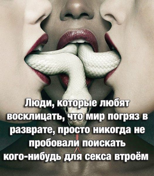 вос ицать что мир погряз в разврате просто никогда не пробовали п скать кого нибудь для с са втроём