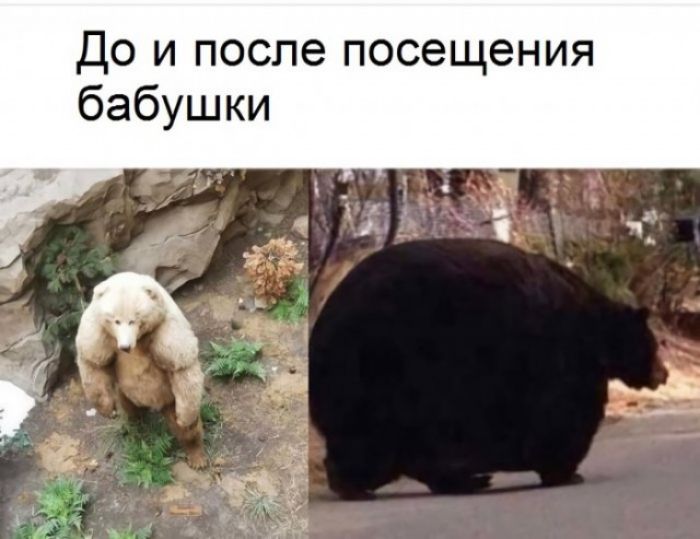 до и после посещения бабушки