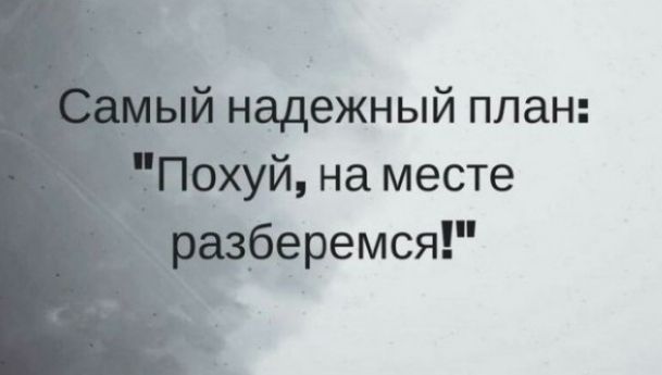 надежный план _хуй на месте беремся