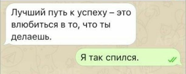 Лучший путь к успеху это влюбиться в то что ты делаешь Я так спился