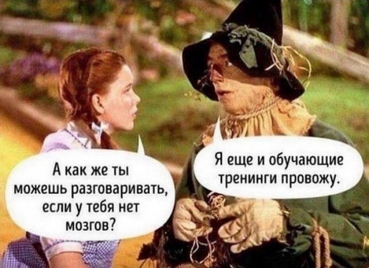 Я еще и обучающие А как же ты тренинги провожу можешь разговаривать если у тебя нет мозгов