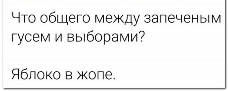 Что общего между запеченым гусем и выборами Яблоко в жопе