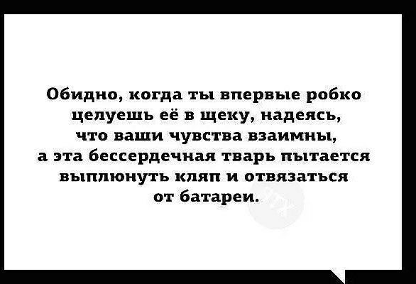 Обидно когда ты впервые робко целуешь её в щеку надеясь что ваши чувства взаимиы а эта Бессердечиая тварь пытается выплюнуть кляп и отвязаться от андрея