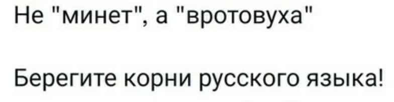 Не минет а вротовуха Берегите корни русского языка