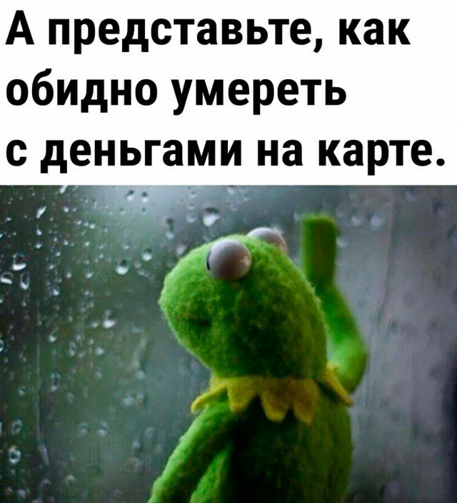 А представьте как обидно умереть с деньгами на карте
