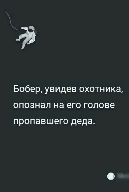 Бобер увидев охотника опознал на его голове пропавшего деда