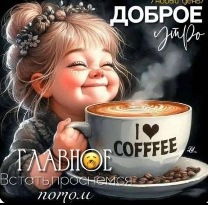 Доброе утро
I ♥ COFFEE
ГЛАВНОЕ ВСТАТЬ ПРОСНЕМСЯ ПОТОМ