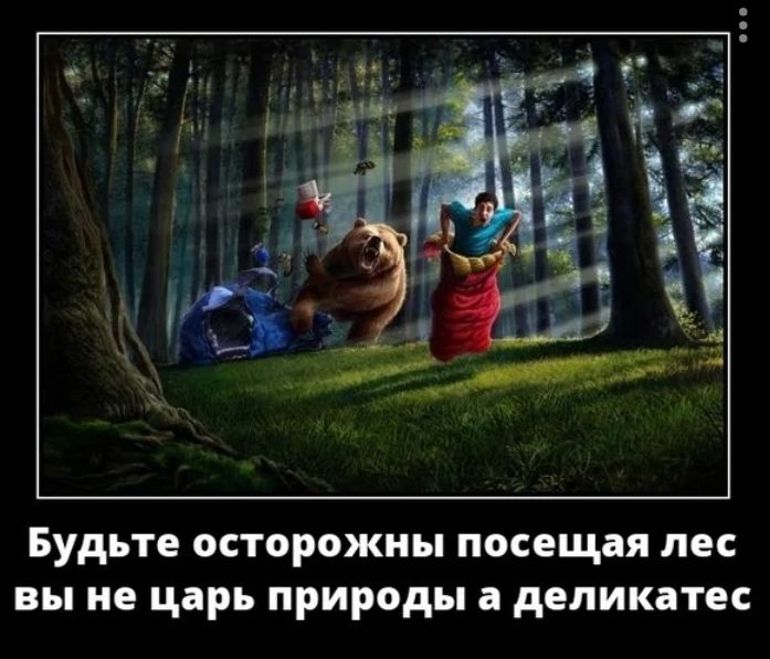 Будьте осторожны посещая лес вы не царь природы а деликатес