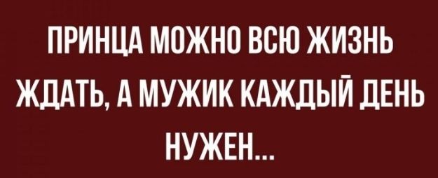 ПРИНЦА МПЖНП ВСЮ ЖИЗНЬ ЖДАТЬ А МУЖИК КАЖДЫЙ ДЕНЬ НУЖЕН