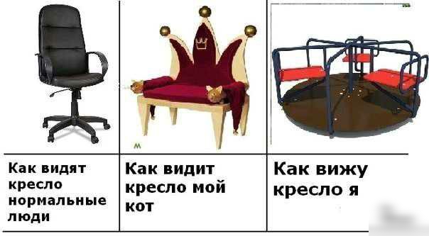 Как видят Как видит Как вижу кресла кресло мой кресло я нормальные КОТ люди