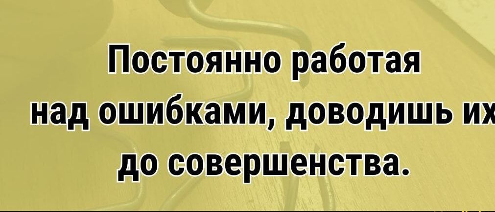 Постоянно работая над ошибками доводишь их до совершенства