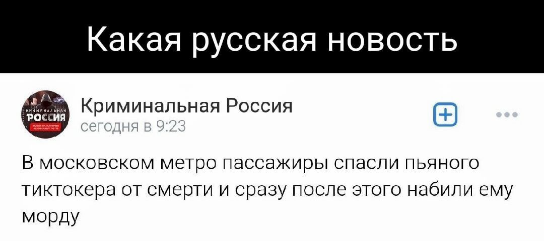 Какая русская новость Криминальная Россия В московском метро па жиры спасли пьяного тиктокера от смерти и сразу после этого набили ему морду