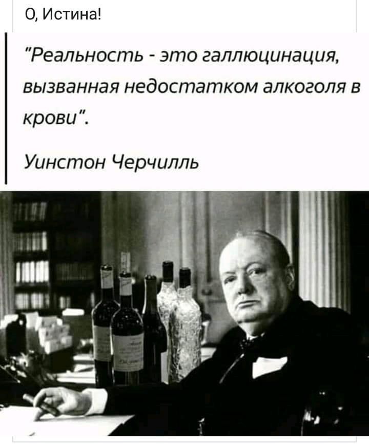 Истина Реальность это галлюцинация вызванная недостатком алкоголя в крови Уинстон Черчилль