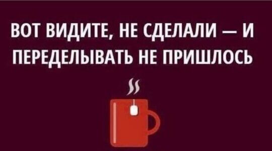 ВОТ ВИДИТЕ, НЕ СДЕЛАЛИ — И ПЕРЕДЕЛЫВАТЬ НЕ ПРИШЛОСЬ