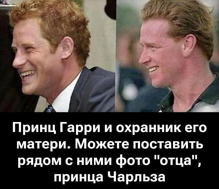 Принц Гарри и охранник его матери. Можете поставить рядом с ними фото 