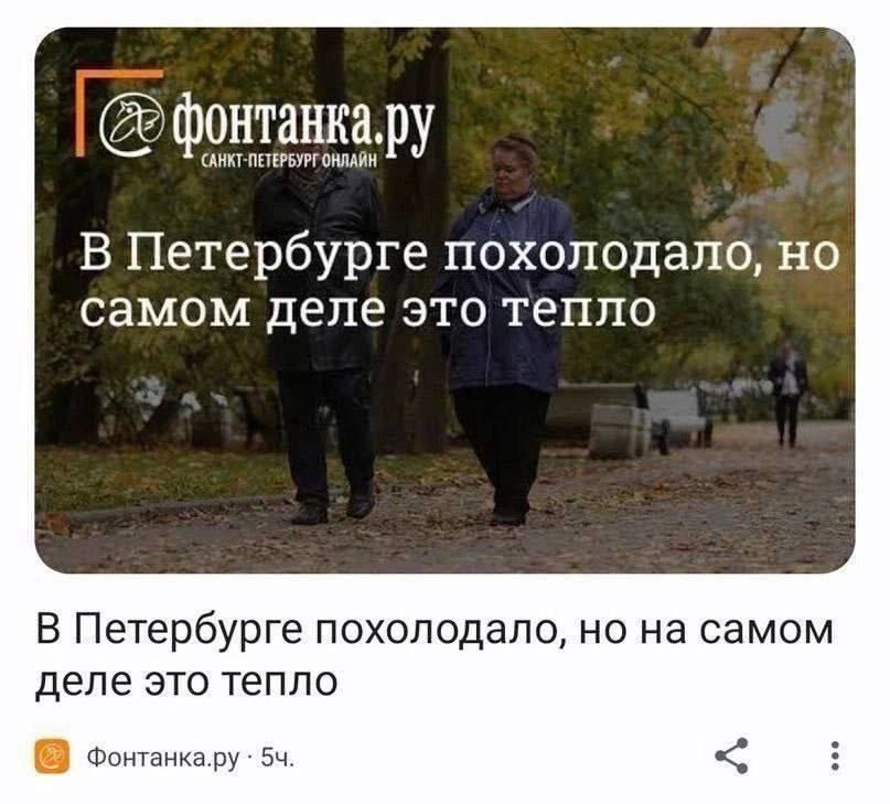 В Петербурге похолодало, но на самом деле это тепло