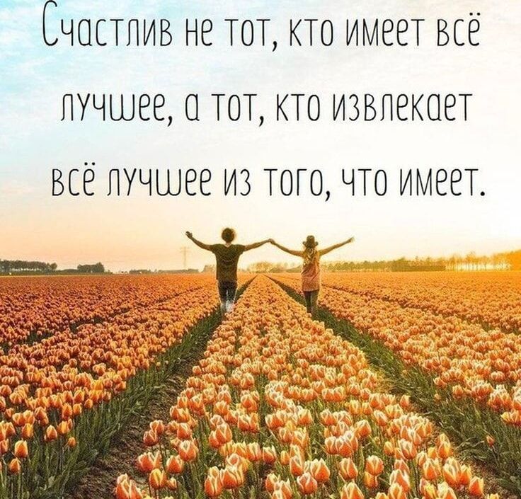 Счастлив не тот, кто имеет всё лучшее, а тот, кто извлекает всё лучшее из того, что имеет.