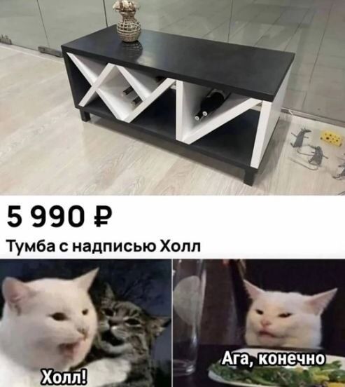 5 990 ₽ Тумба с надписью Холл
Холл!
Ага, конечно