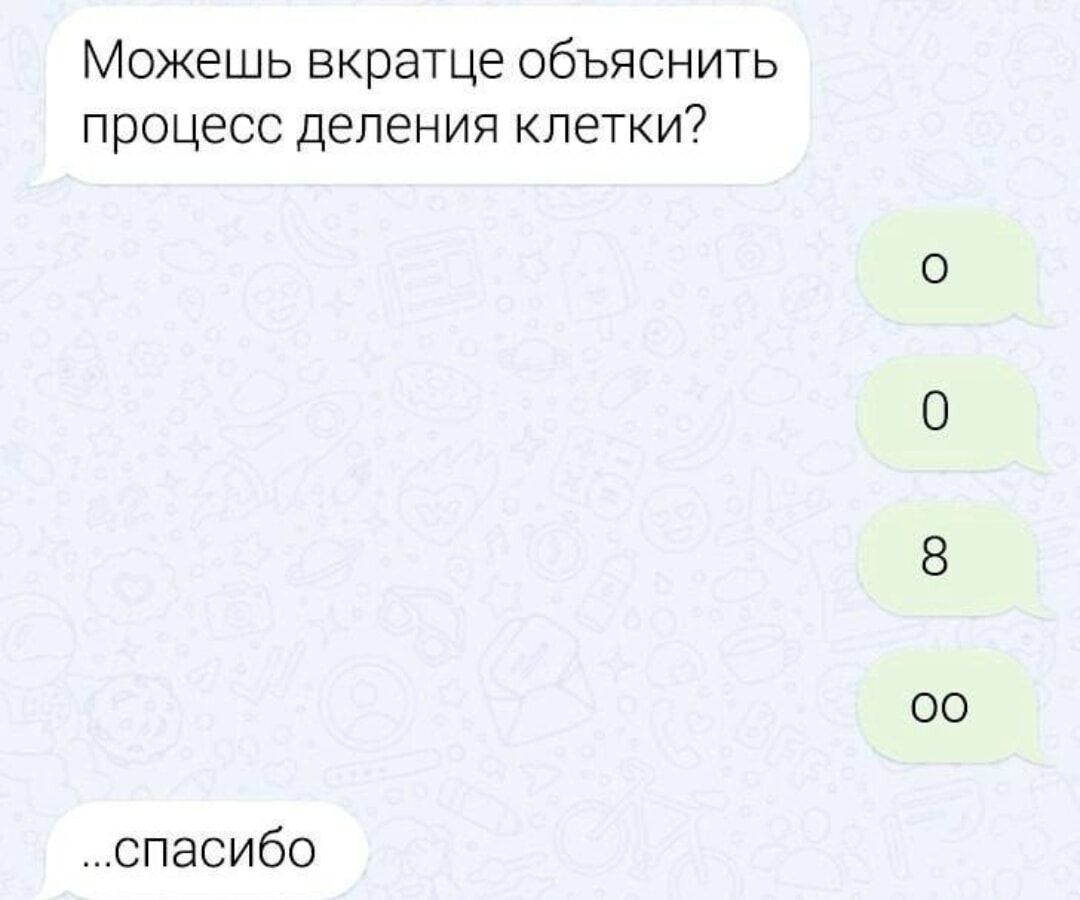 Можешь вкратце объяснить процесс деления клетки?
o
0
0
8
oo
...спасибо