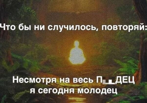 Что бы ни случилось, повторяй: Несмотря на весь П__ДЕЦ я сегодня молодец