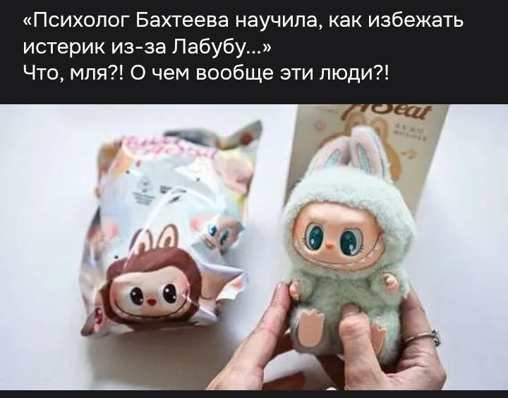 «Психолог Бахтеева научила, как избежать истерик из-за Лабубу…» Что, мля?! О чем вообще эти люди?!