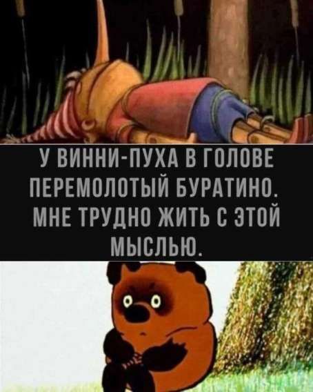 У Винни-Пуха в голове перемолотый Буратино. Мне трудно жить с этой мыслью.